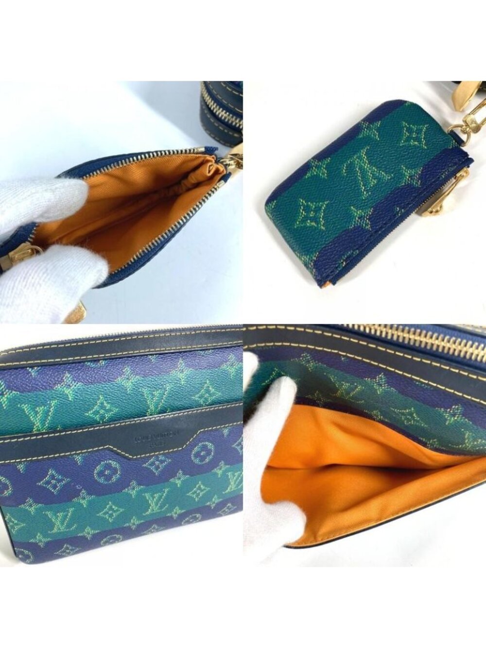 Louis Vuitton Second Trio Messenger Large Small Pouch Only Stripe Green - Picture 8 of 9